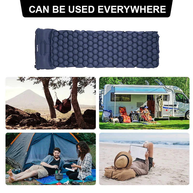Camping Sleeping Mat For Outdoor Camping Pad With Pillow Air Mattress