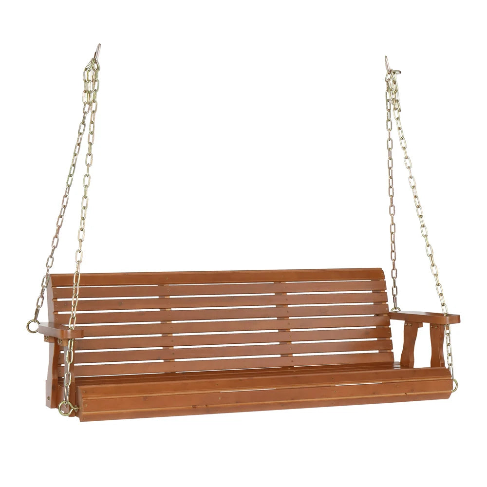 4ft /5ft  Cedar With Iron Chain 500lbs Double Wooden Swing