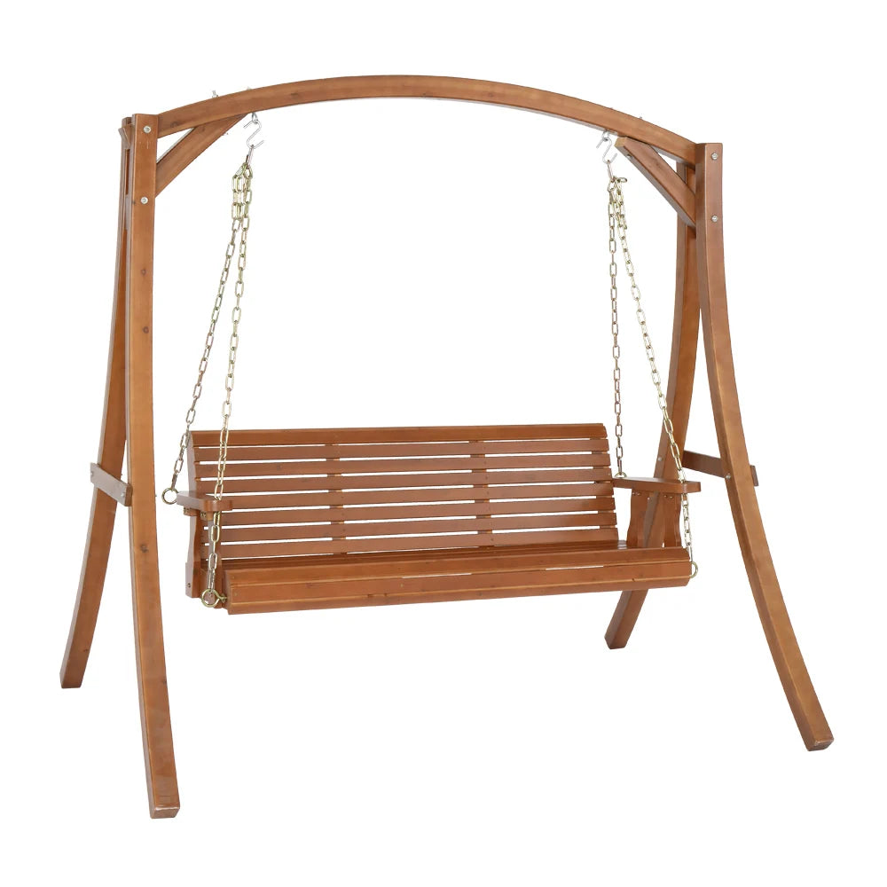 4ft /5ft  Cedar With Iron Chain 500lbs Double Wooden Swing