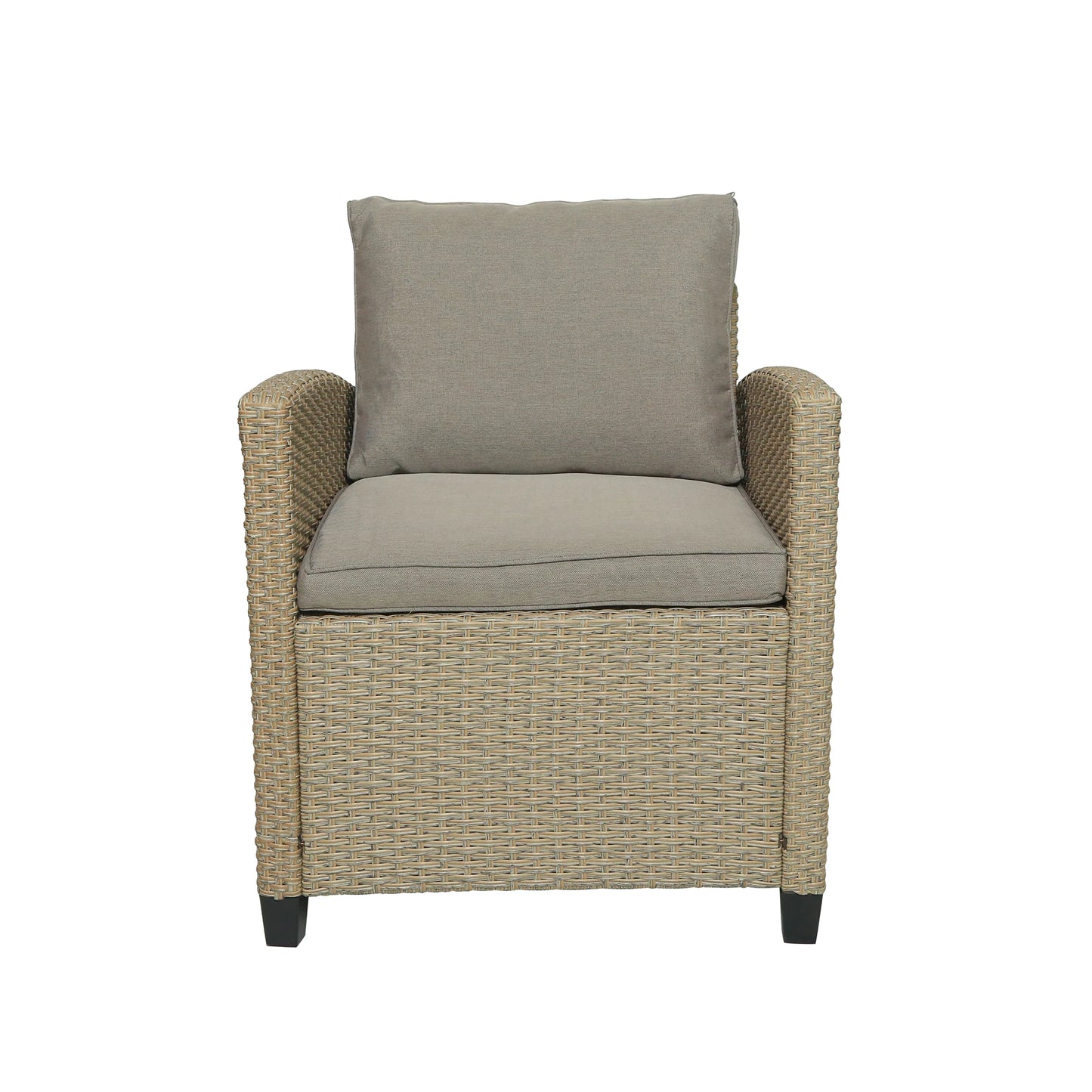 Patio Rattan Wicker Furniture Six Pcs Set, One 3 Seat Sofa, +2 Single Sofa Chair, +2 Stools, +1 Table