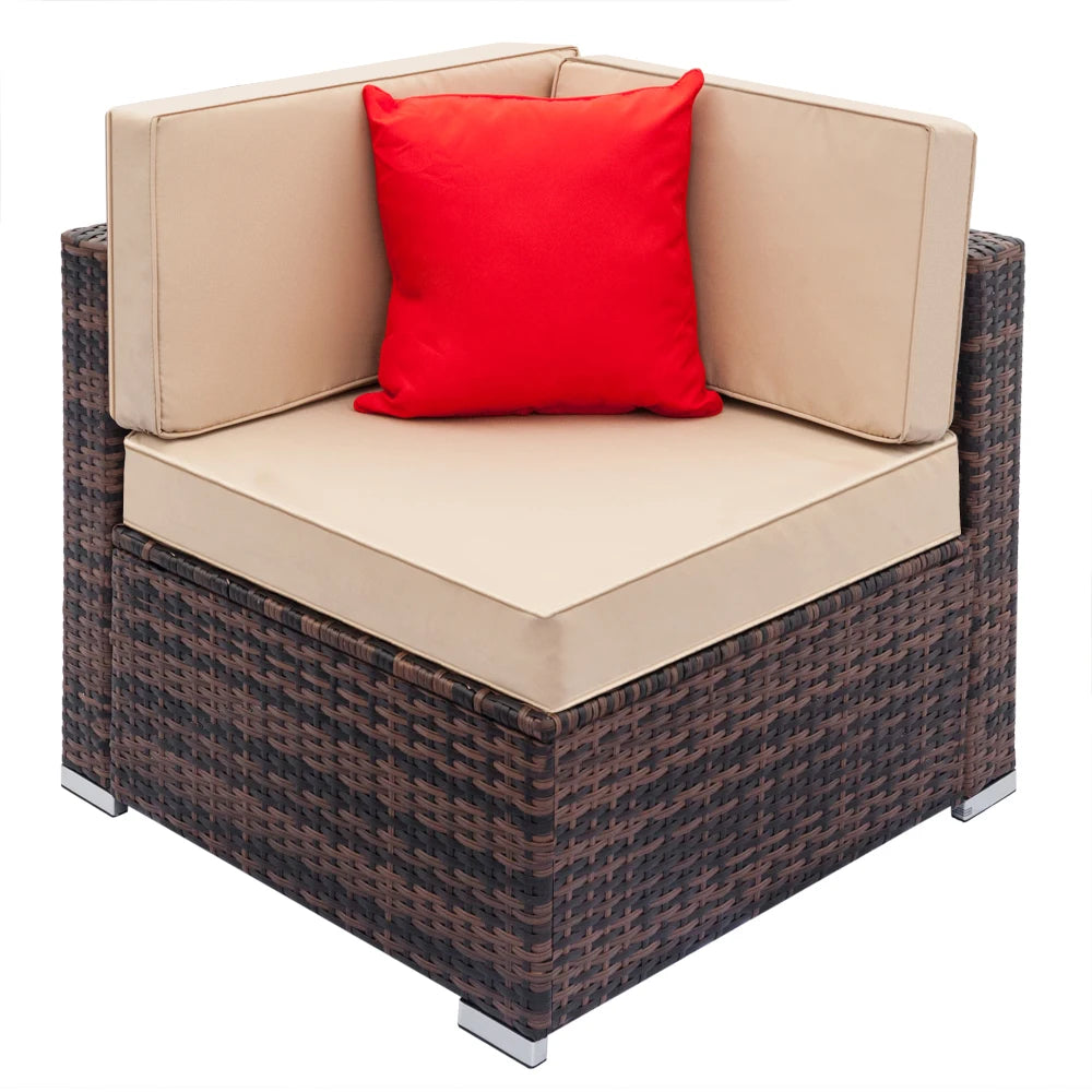 Patio Furniture 6pcs Weaving Rattan Sofa Set