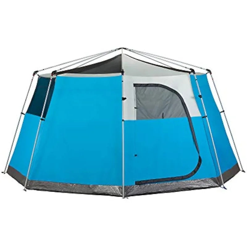 Coleman Octagon 98 Camping Tent, 8-Person Weatherproof Family Tent with Included Rainfly, Carry Bag, Privacy Wall