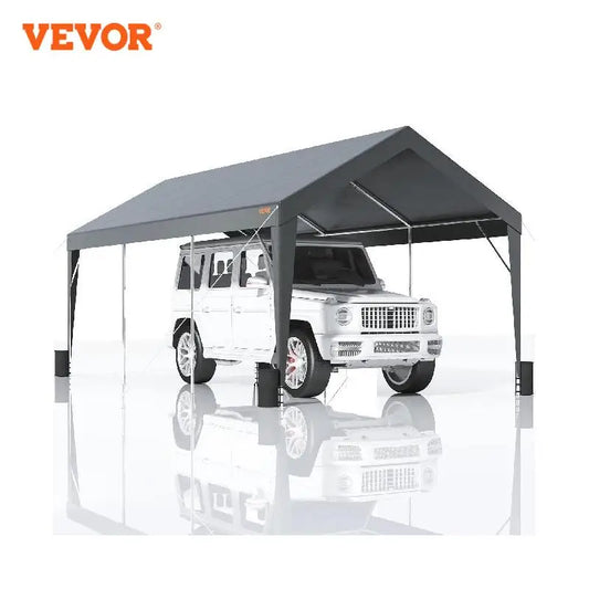 VEVOR Carport 10x20ft Heavy Duty Car Canopy Garage with 8 Reinforced Poles and 4 Weight Bags