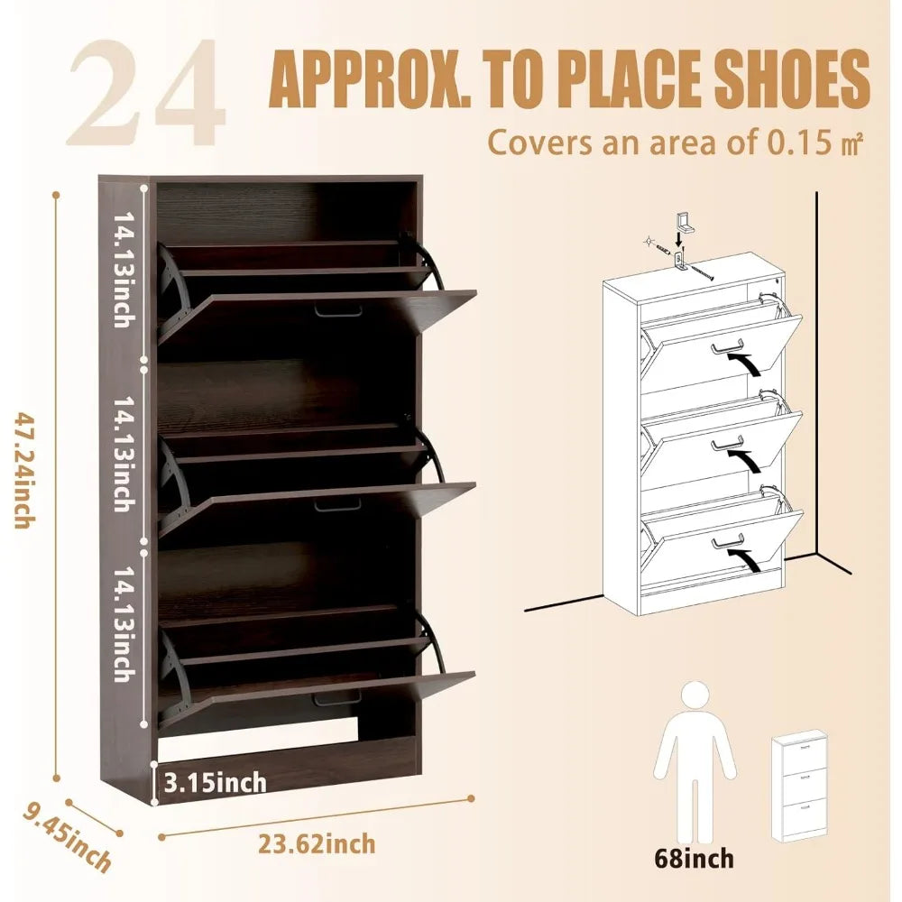 KUMIUNION Shoe Storage Cabinet for Entryway