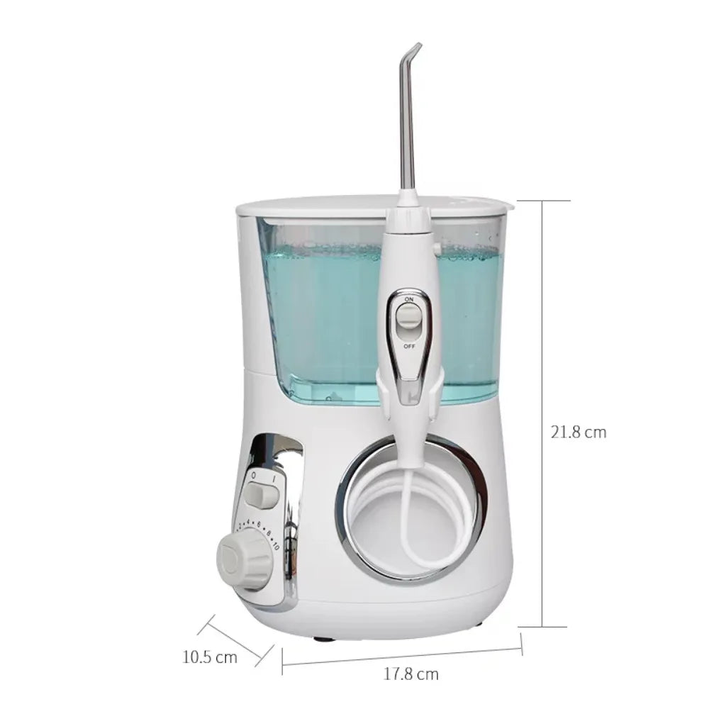 Water Flosser Oral Irrigator , 800ml Capacity and 5 Multiuse Tips