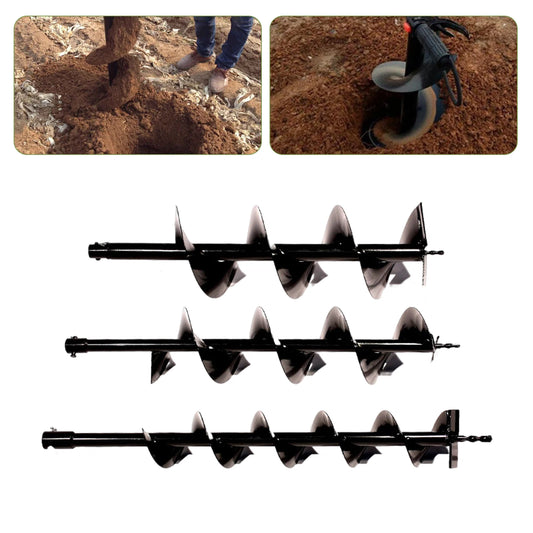 3pcs Spiral Drill Bits 4in/6in/8in For Garden Fence Planter and Post Hole Excavator