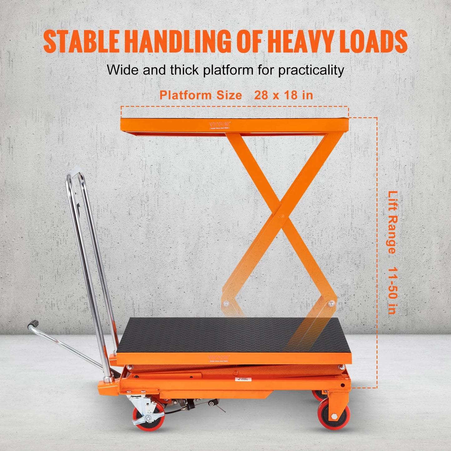 VEVOR 330/770/1760Lbs Lifting Platform Hydraulic Cart Lift Table