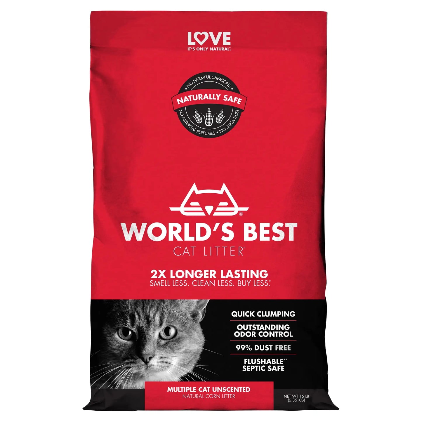 World's Best Cat Litter Multiple Cat Unscented Natural Cat Litter, 28 lb.