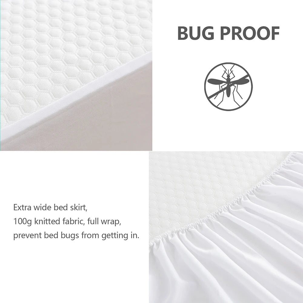 Hengwei 100% Waterproof White Fitted Sheet with Elastic Band