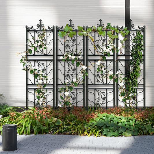 71 inch Garden Trellis Decorative Outdoor Tall Metal Fence Black Lattice Panel Yard Corner Décor