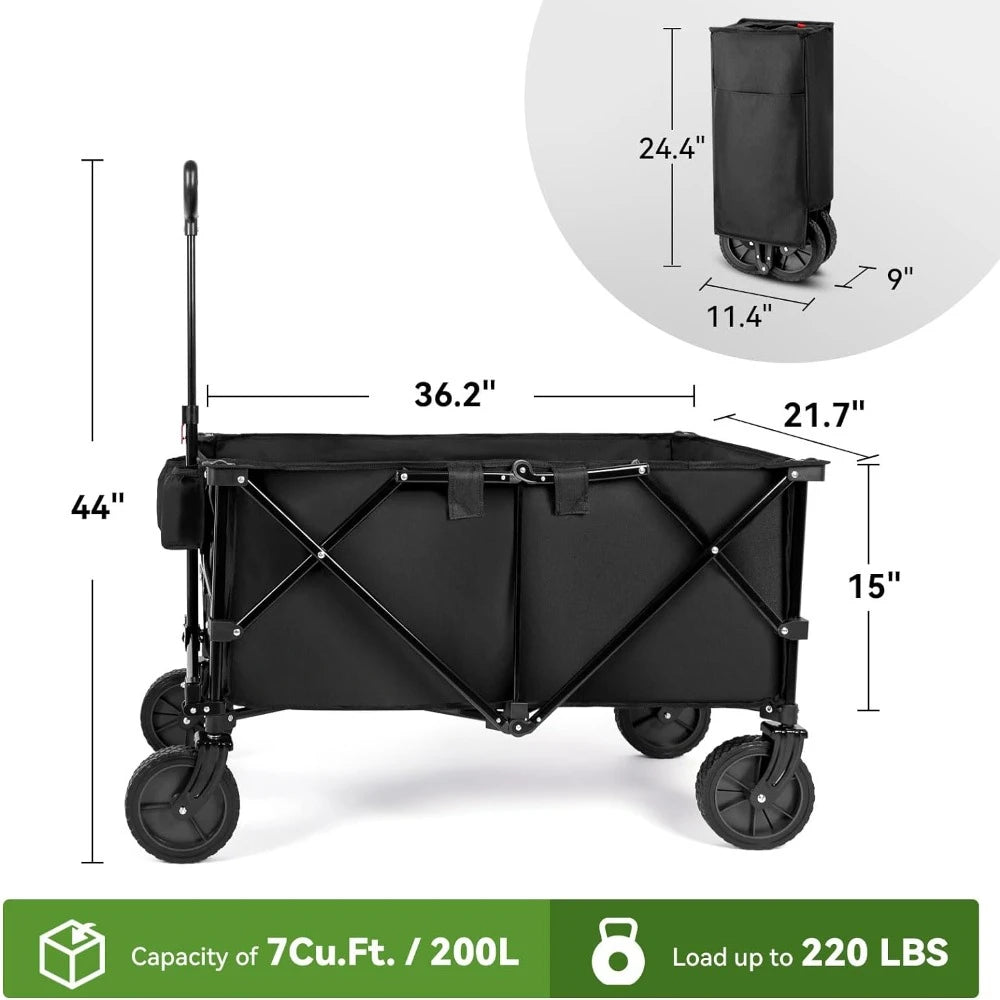 Camping Wagon Portable Folding With All-Terrain Wheels