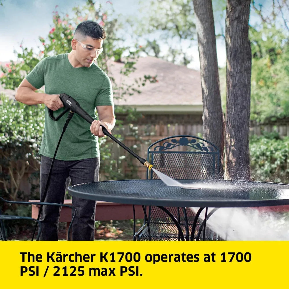 K1700 Max 2125 PSI Electric Pressure Washer with 3 Spray Nozzles - Great for cleaning Cars, Siding, Driveways, Fencing