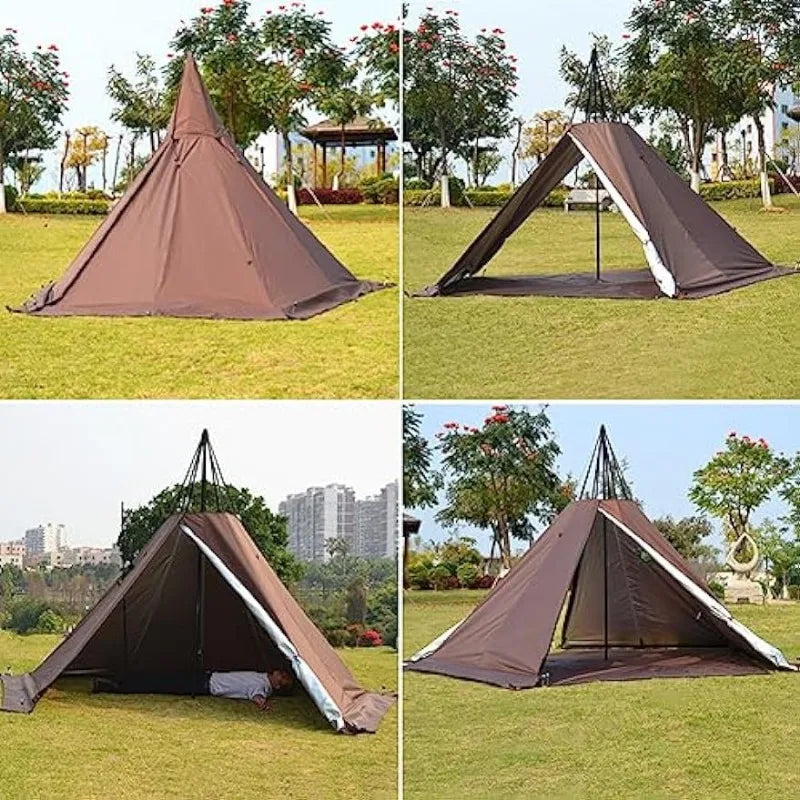 Pentagonal Teepee Tent Outdoor with Stove Hole
