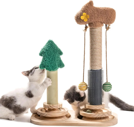 Mewoofun Sisal Cat Scratch Post with Balls Kitten Cat Scratching Post