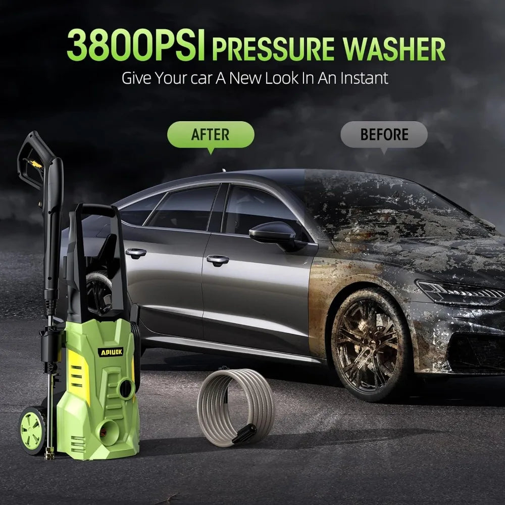 Electric High Pressure Washer Portable Washer with Upgraded Foam Cannon, 4 Nozzle Set, Cleans Patios/Cars/Fences/Windows