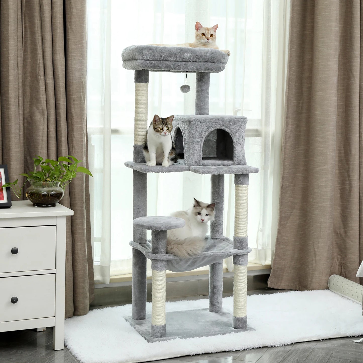 Multi Level Cat Tree Condo With Sisal Scratching Posts