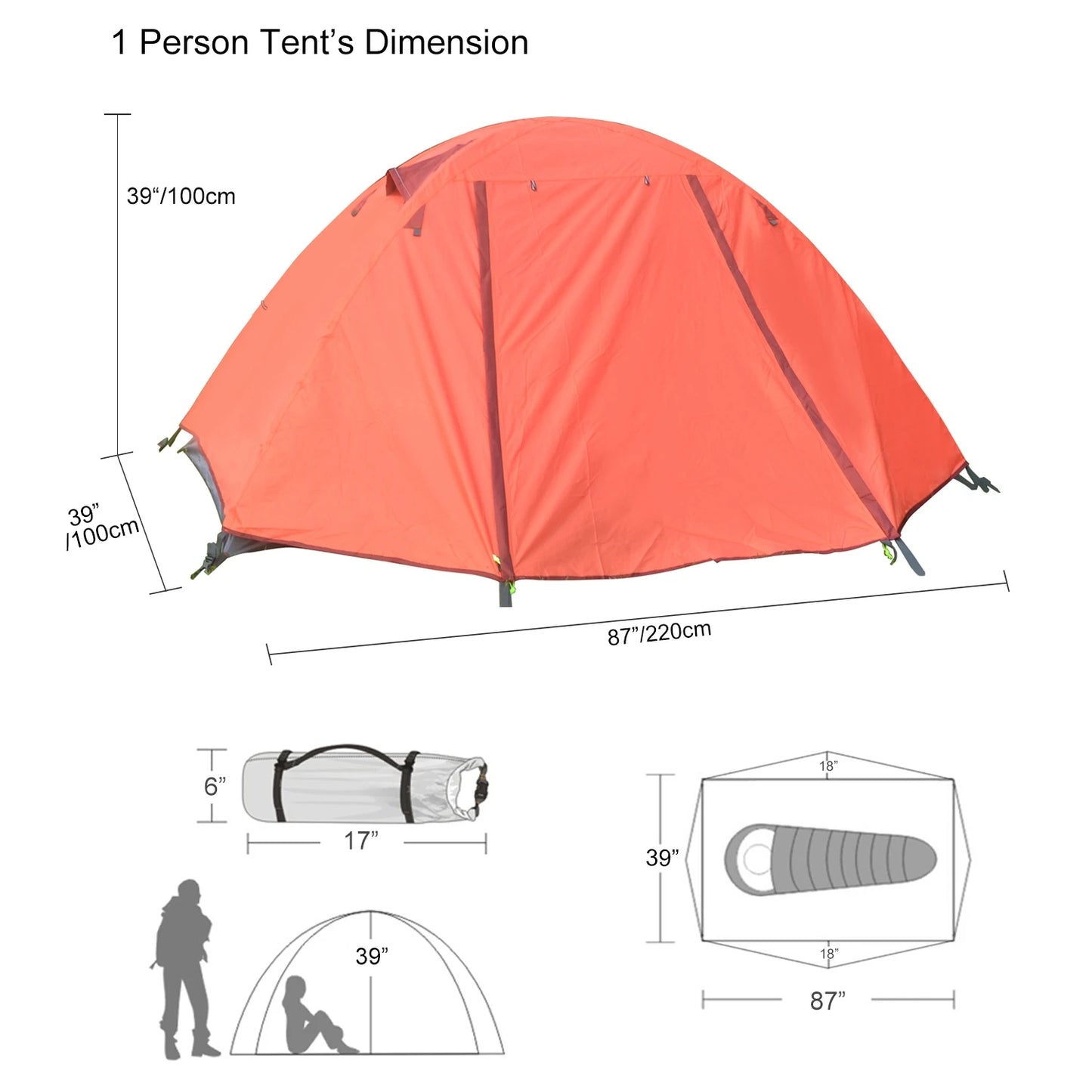 Desert Fox 1 Person Hiking & Backpacking Tent