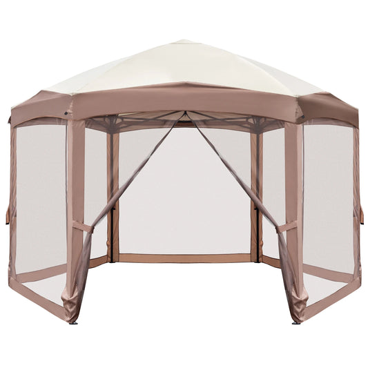 10'X12' Outdoor Gazebo Canopy, Steel Frame Waterproof Top